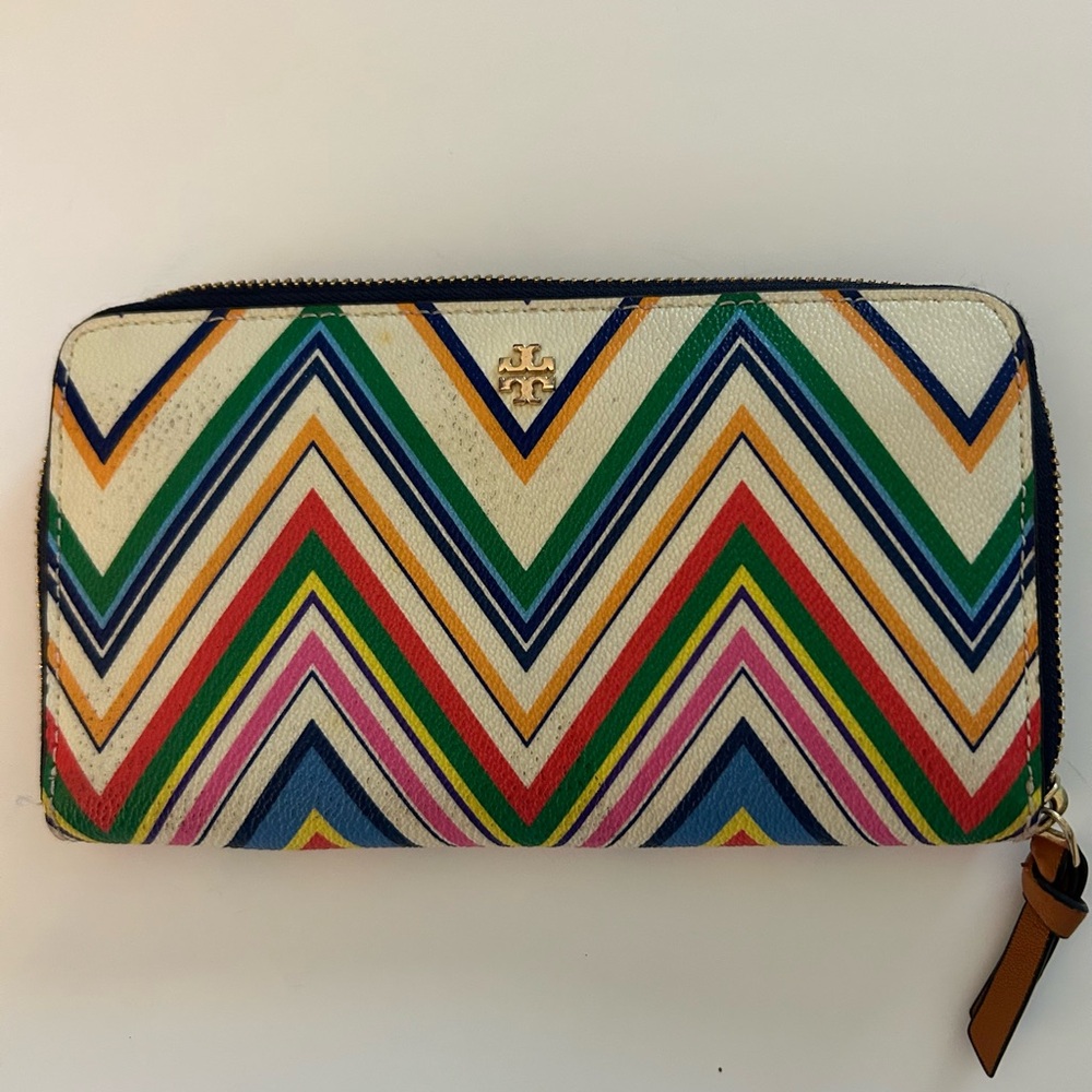 Tory Burch Colorful Chevron Stripe Wallet